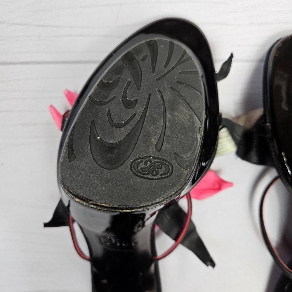 Y2k Dior Heels Hawaii Glamour Mules Black Satin Flower Detail Rare - Size 37 EU - Picture 11 of 16